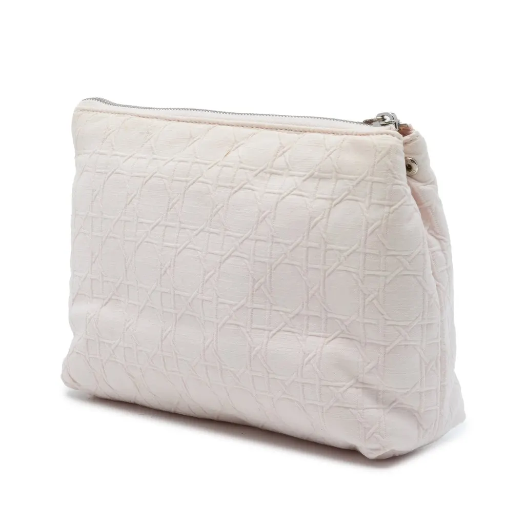 Dior Cannage Canvas Pouch Pink Canvas Very good - Back View