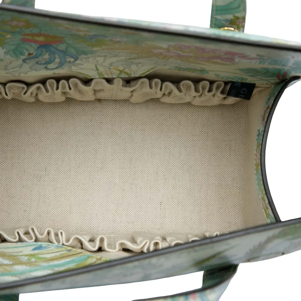 Gucci New Shangai Mini Calfskin Tiger Horsebit 1955 Foldover Top Handle Bag White Leather Very good - Model View