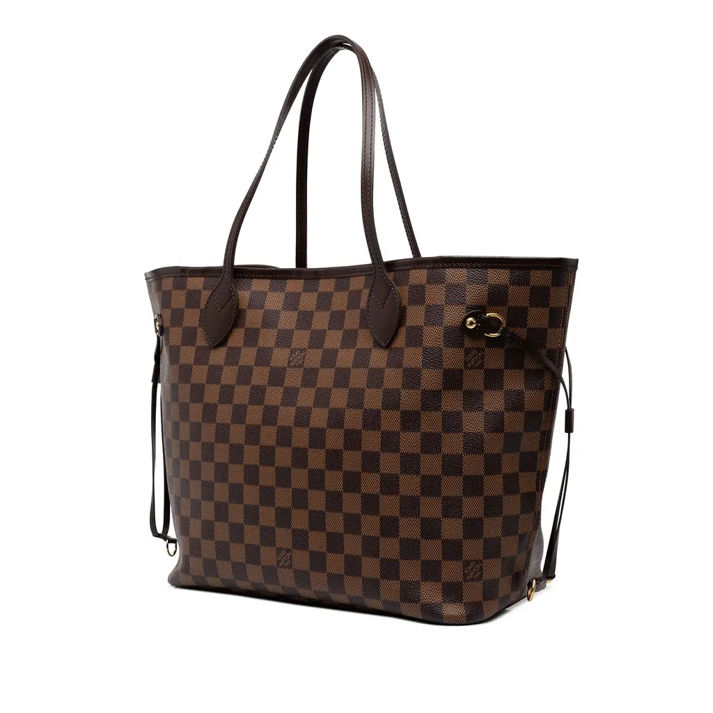 Louis Vuitton Damier Ebene Neverfull MM Brown Canvas Very good - Back View