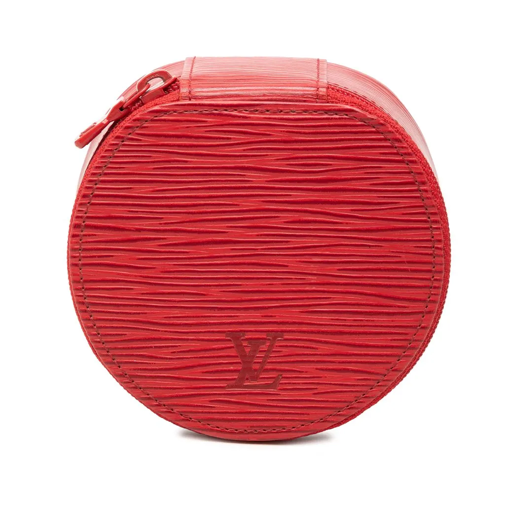 Louis Vuitton Epi Ecrin Bijoux Travel Jewelry Case Red Leather Very good - Front View