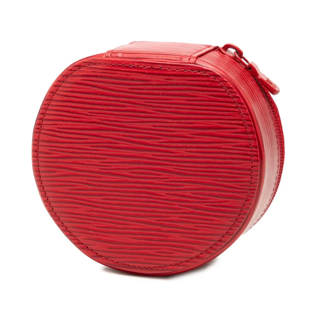 Louis Vuitton Epi Ecrin Bijoux Travel Jewelry Case Red Leather Very good - Back View