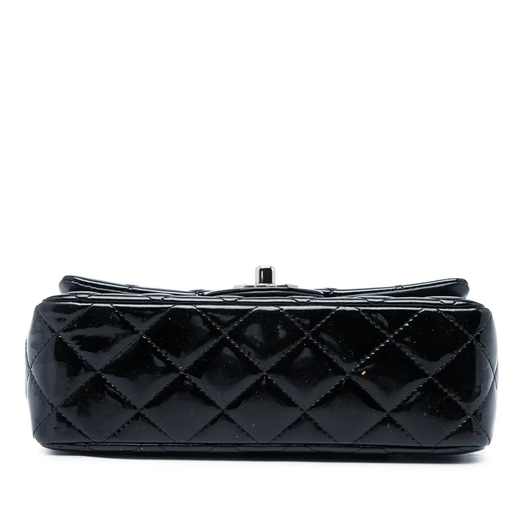 Chanel Mini Rectangular Classic Patent Single Flap Black Leather Very good - Inside View