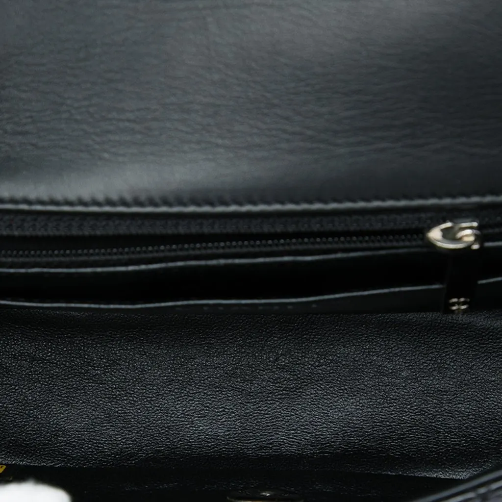 Chanel Mini Rectangular Classic Patent Single Flap Black Leather Very good - Model View
