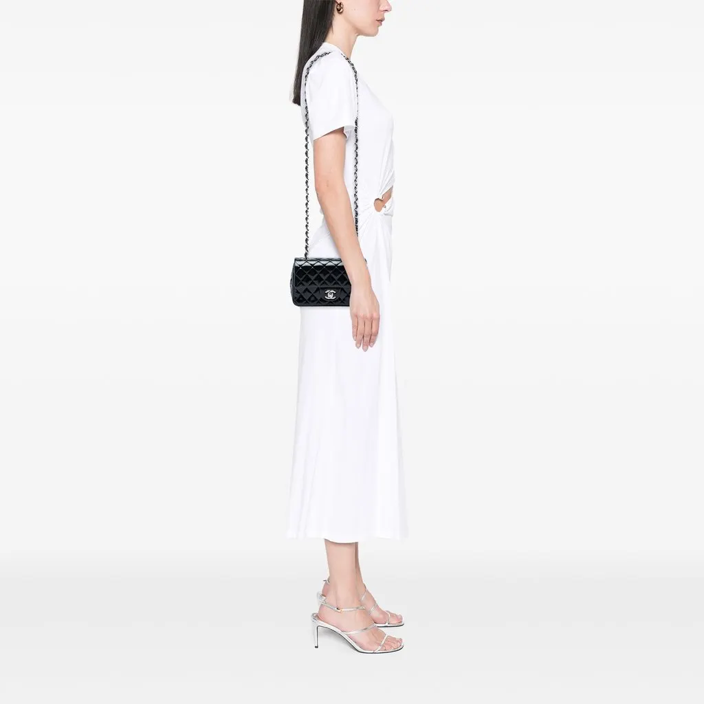 Chanel Mini Rectangular Classic Patent Single Flap Black Leather Very good - Box View