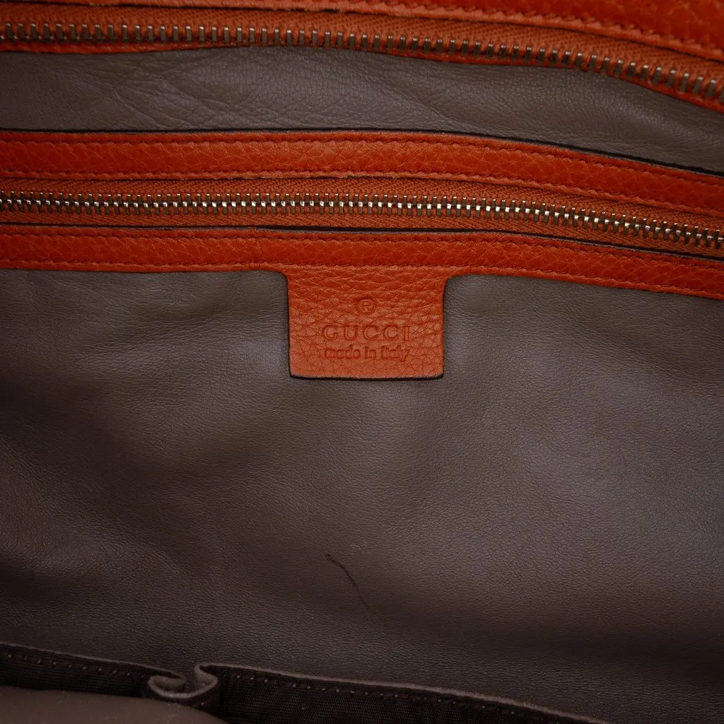 Gucci Leather Lady Tassel Top Handle Bag Orange Leather Good - Box View