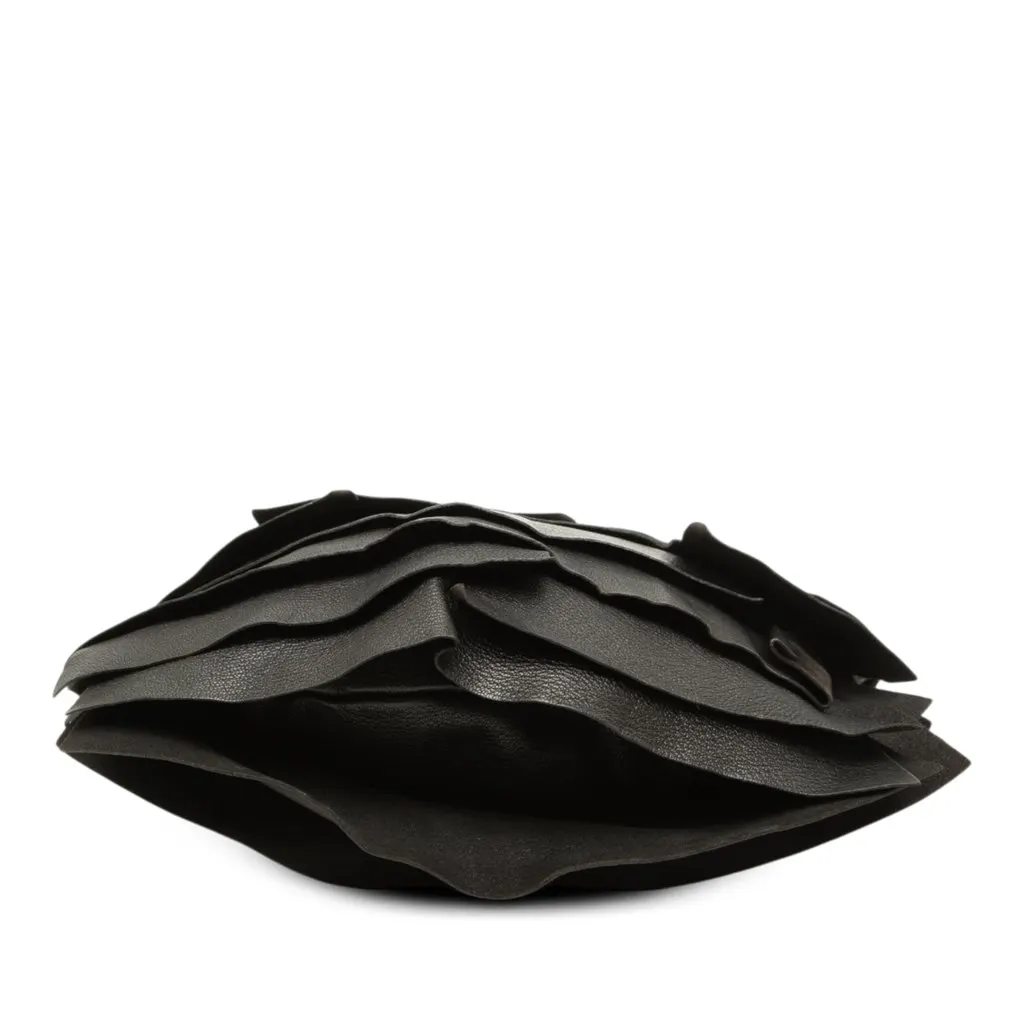 Saint Laurent Small Ruffled Leather Saint Tropez Hobo Black Leather Very good - Inside View