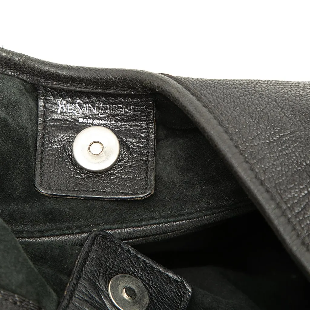 Saint Laurent Small Ruffled Leather Saint Tropez Hobo Black Leather Very good - Box View