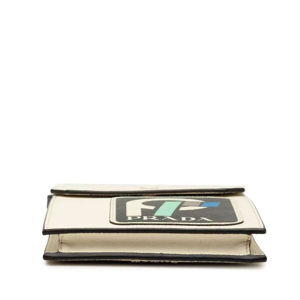 Prada Saffiano Patch Phone Holder White Leather Very good - Inside View