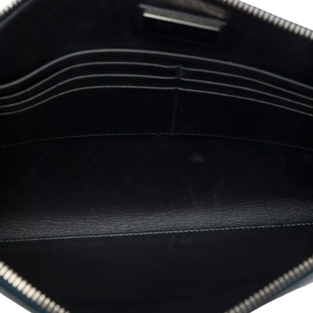 Prada Saffiano Monkey Robot Clutch Blue Leather Very good - Model View