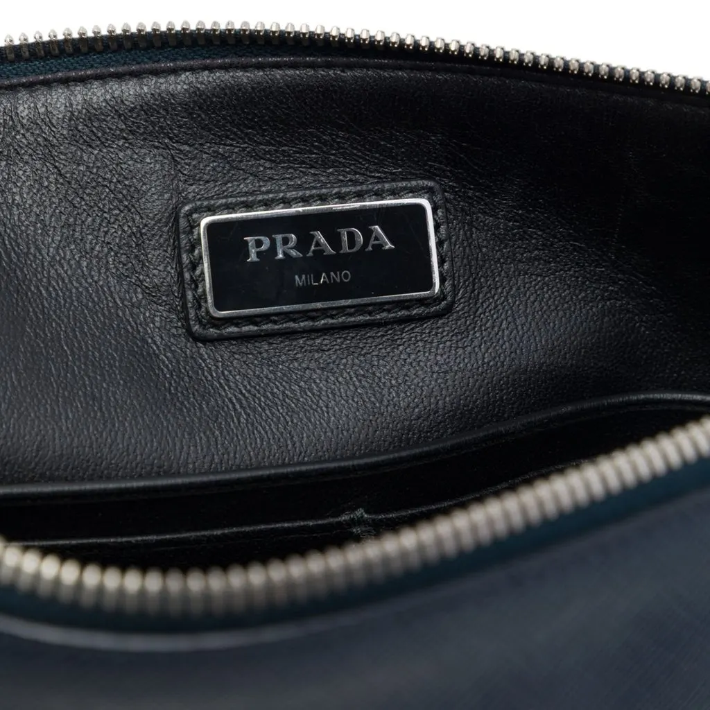 Prada Saffiano Monkey Robot Clutch Blue Leather Very good - Box View
