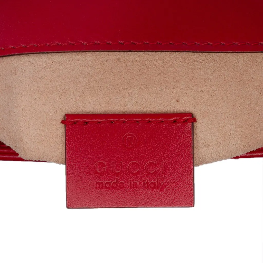 Gucci Mini GG Marmont Matelasse Leather Top Handle Bag Red Leather Very good - Box View
