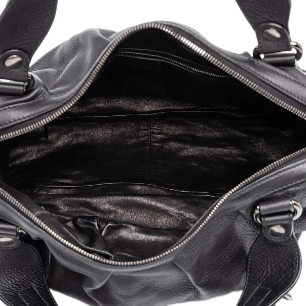 Gucci Calfskin Icon Bit Satchel Black Leather Good - Model View