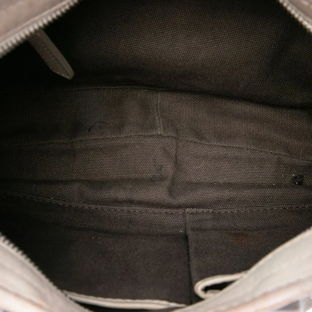 Burberry Smoke Check Coated Canvas Brooklyn Hobo Grey Canvas Good - Model View