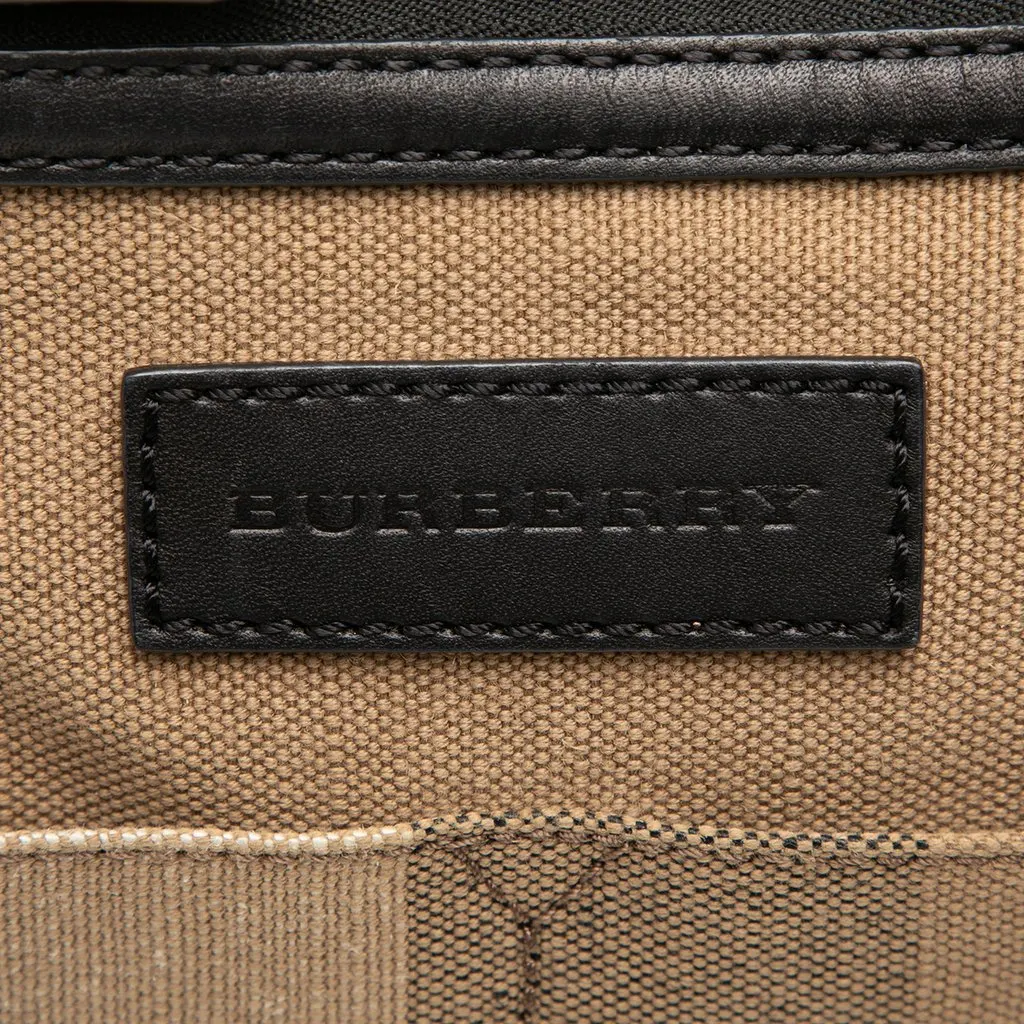 Burberry House Check Canvas Ashby Satchel Beige Very good - Box View