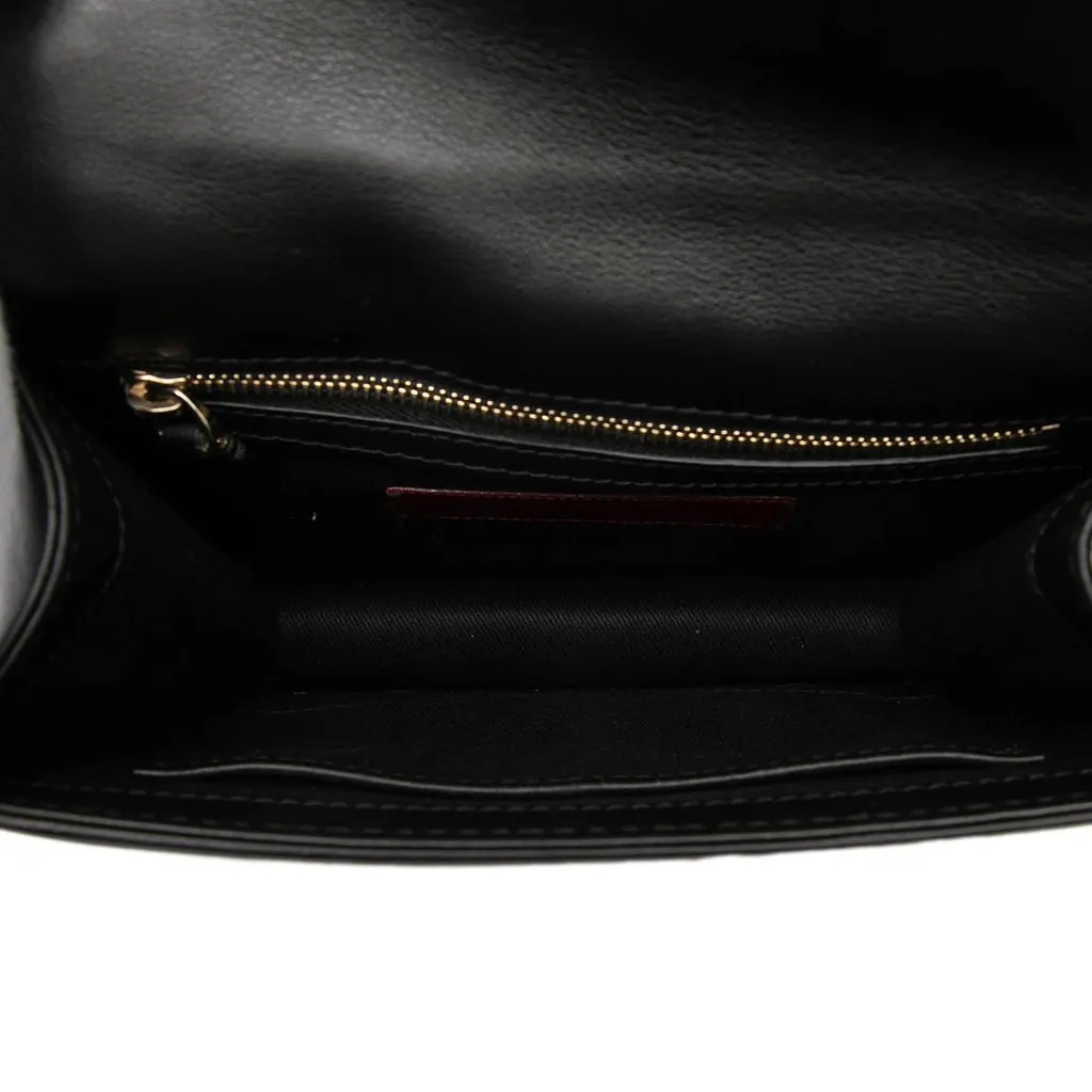 Valentino Small Leather Rockstud Glam Lock Crossbody Black Leather Very good - Model View