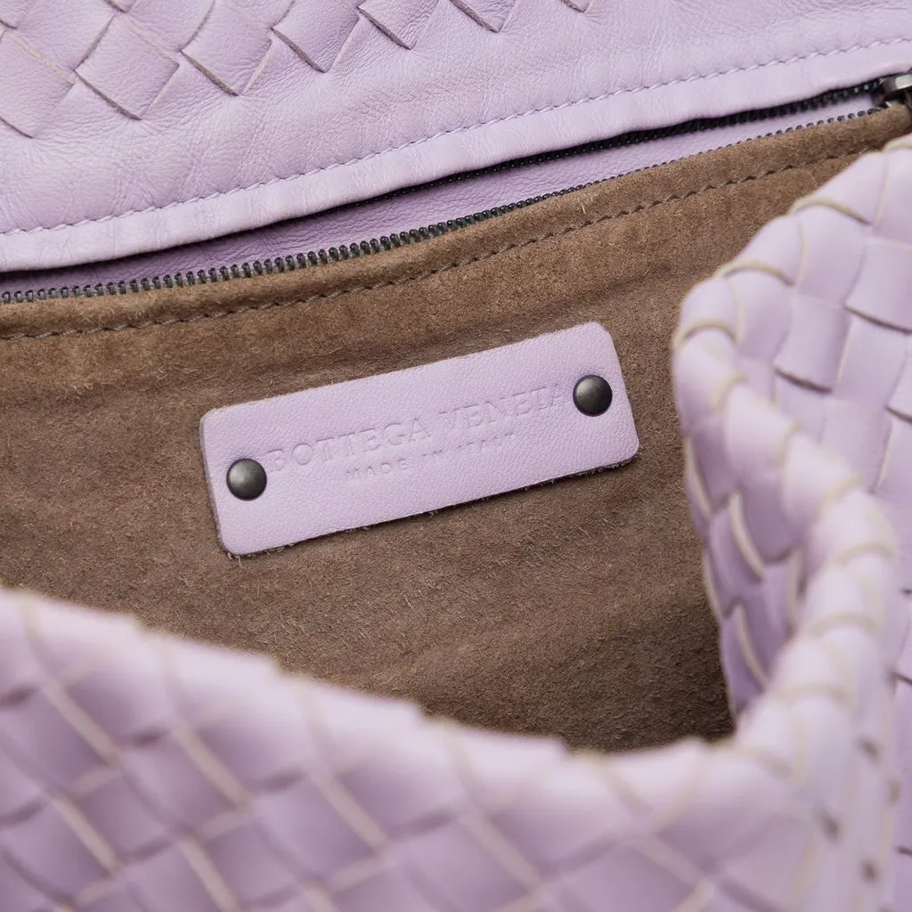 Bottega Veneta Medium Nappa Intrecciato Garda Tote Purple Leather Very good - Box View
