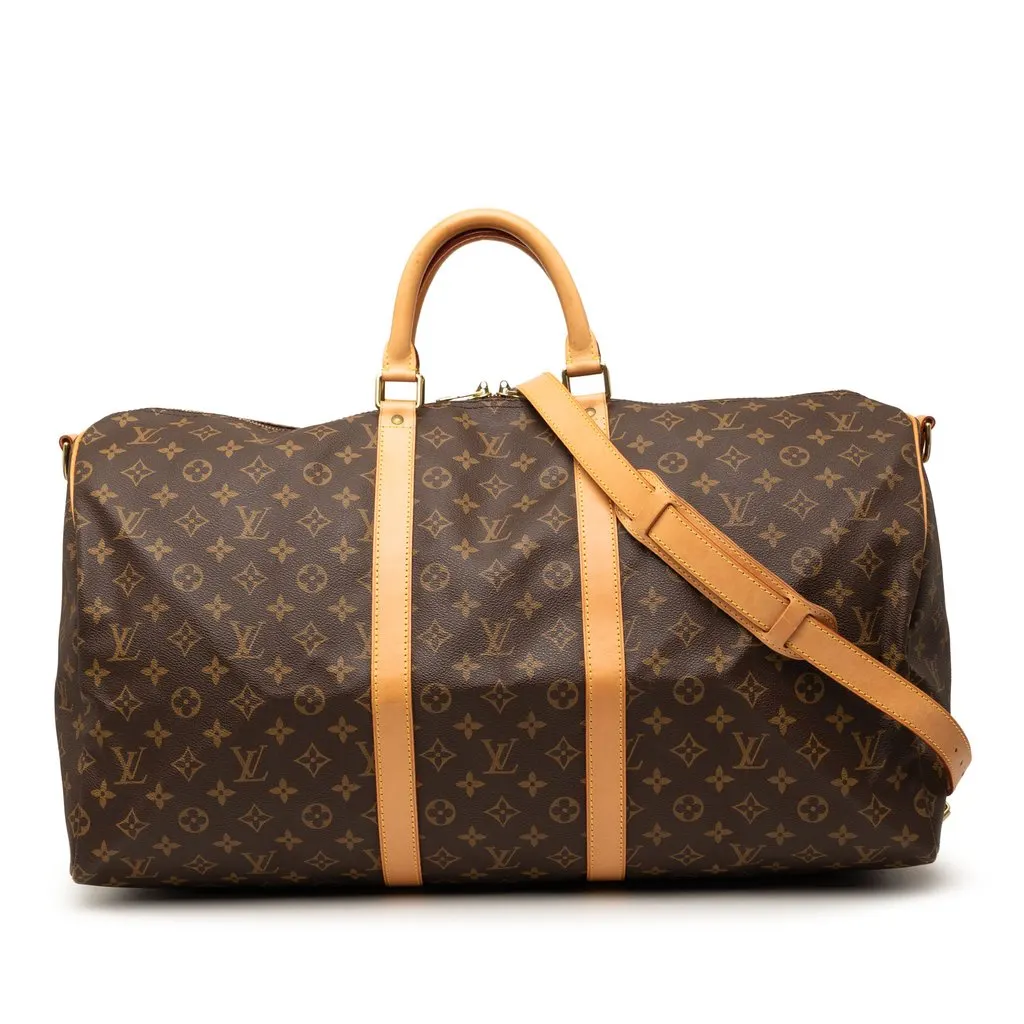 Louis Vuitton Monogram Keepall Bandouliere 55 Brown Very good - Front View