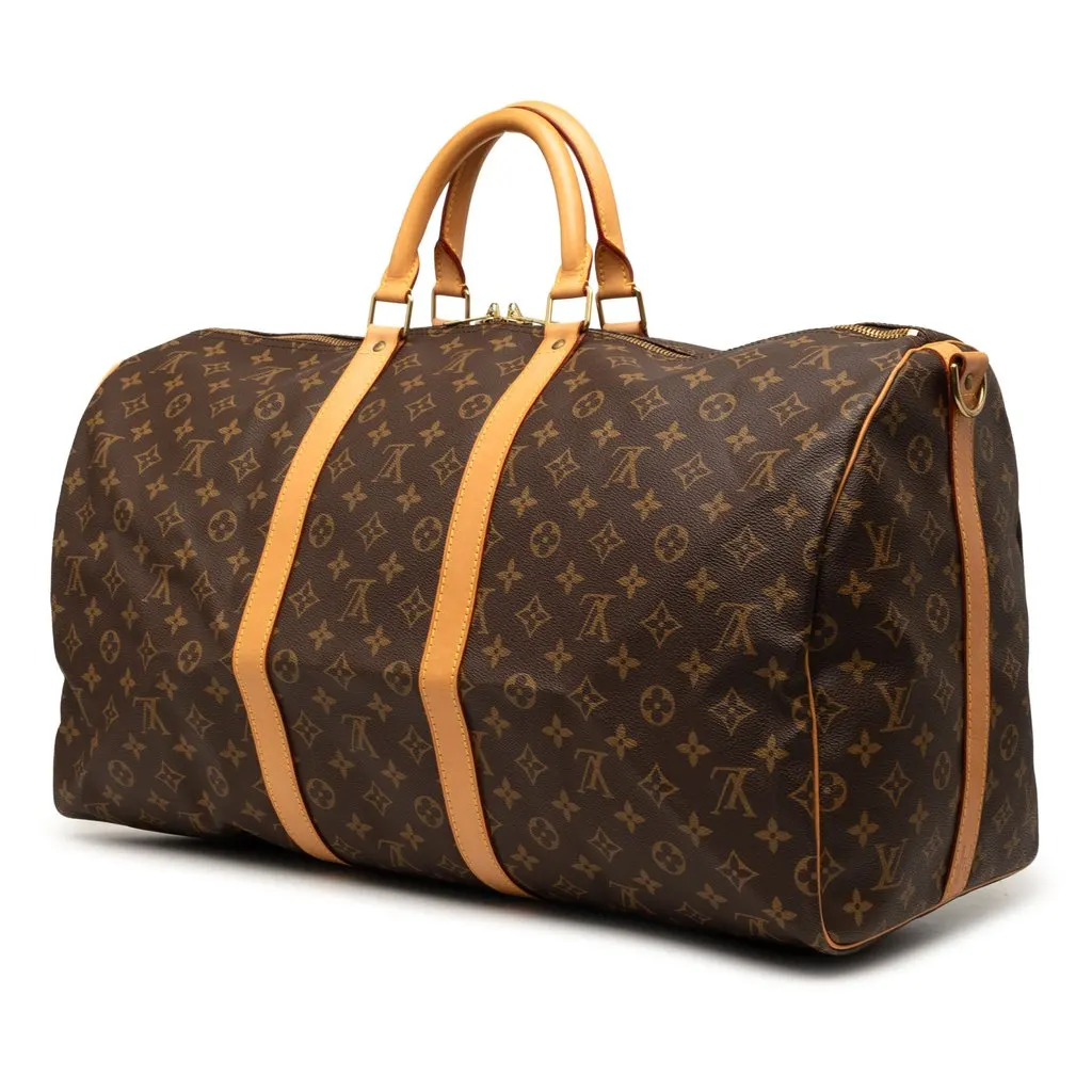 Louis Vuitton Monogram Keepall Bandouliere 55 Brown Very good - Back View