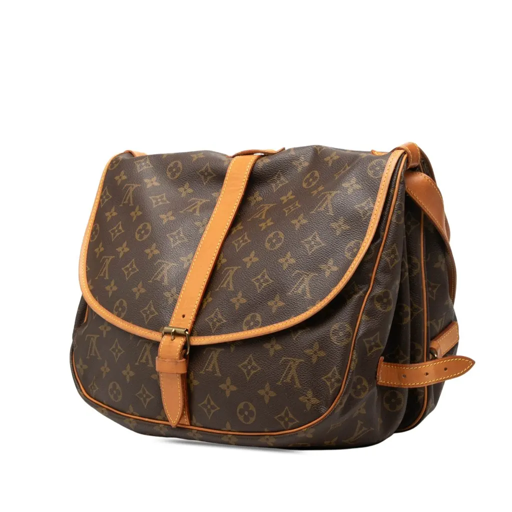 Louis Vuitton Monogram Saumur 35 Brown Canvas Good - Back View