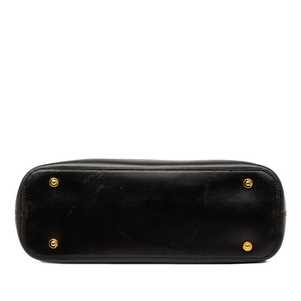 Celine Croc Embossed and Smooth Calfskin Handbag Black Leather Good - Inside View