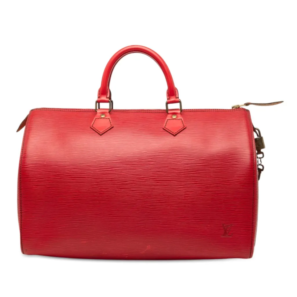 Louis Vuitton Epi Speedy 35 Red Leather Good - Front View