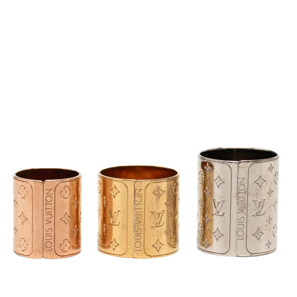 Louis Vuitton Brass Nanogram Ring Set Gold Metal Very good - Inside View