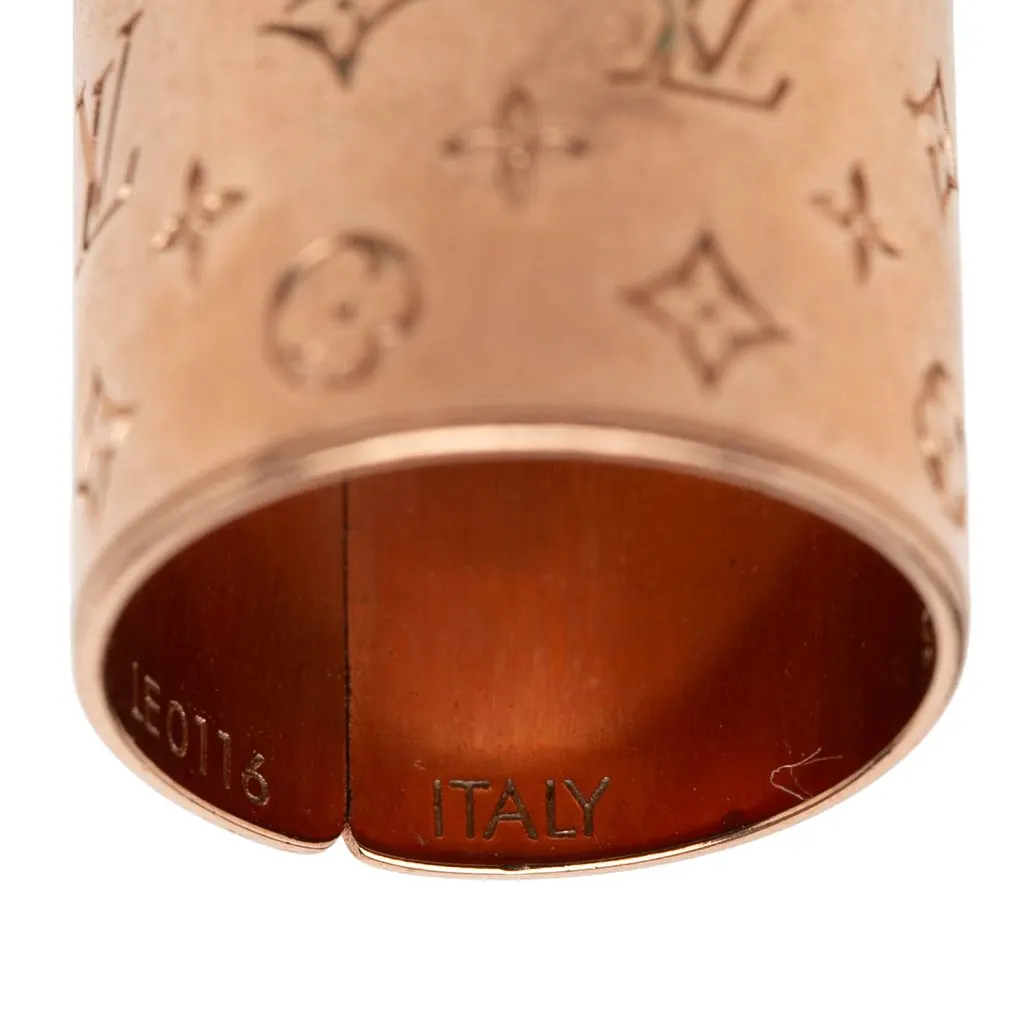 Louis Vuitton Brass Nanogram Ring Set Gold Metal Very good - Model View