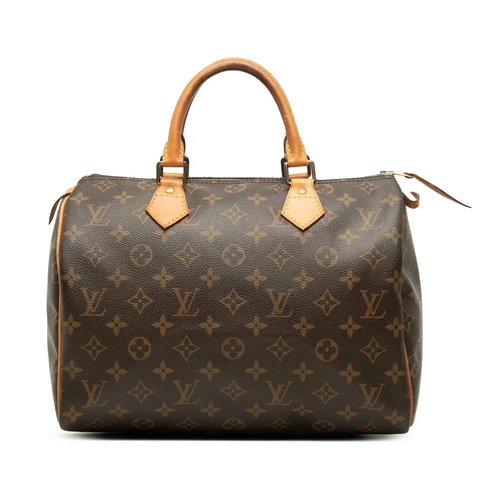 Louis Vuitton Monogram Speedy 30 Brown Canvas Good - Front View