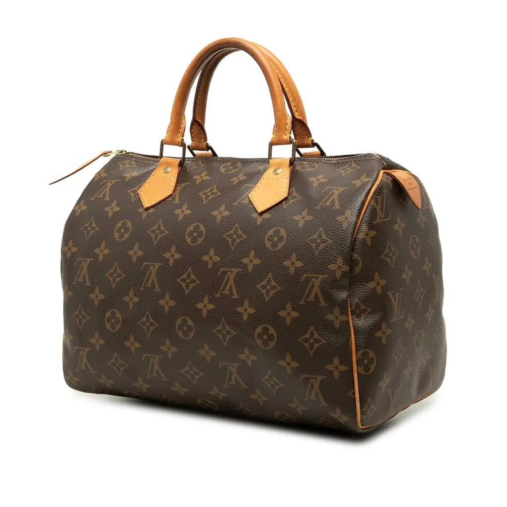 Louis Vuitton Monogram Speedy 30 Brown Canvas Good - Back View