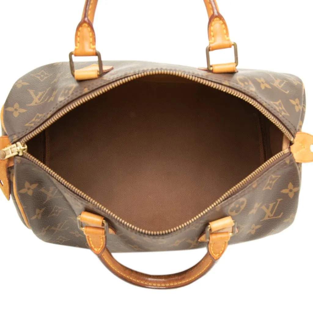 Louis Vuitton Monogram Speedy 30 Brown Canvas Good - Model View