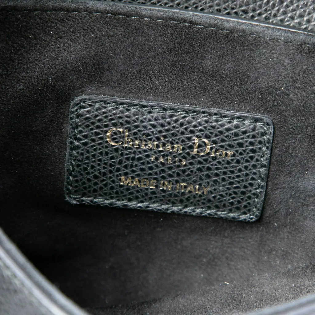 Dior Mini Grained Calfskin Saddle Bag Black Leather Good - Box View