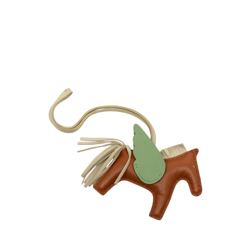 Hermès Milo Lambskin and Swift GriGri Rodeo Pegasus Bag Charm PM Brown Leather Very good - Back View