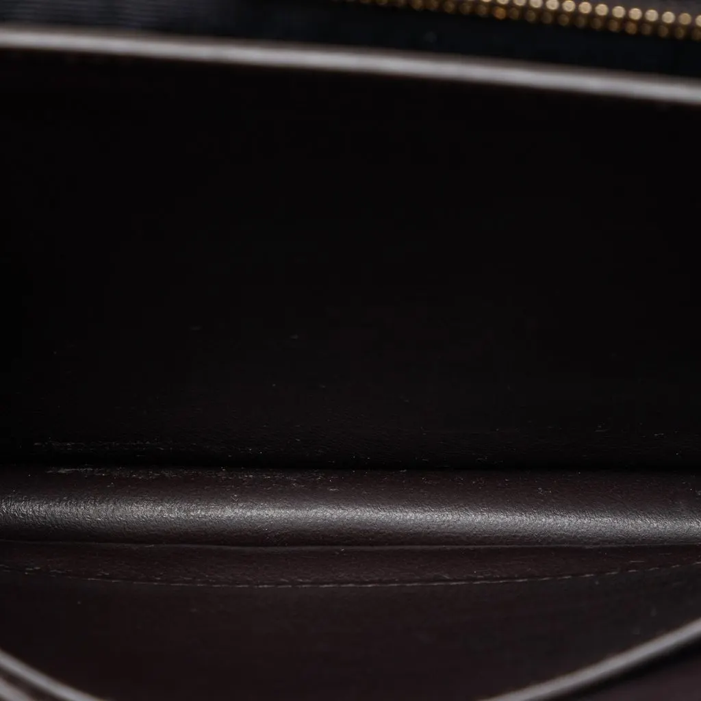 Saint Laurent Suede and Calfskin Monogram Cassandra Clasp Bag Brown Leather Very good - Model View
