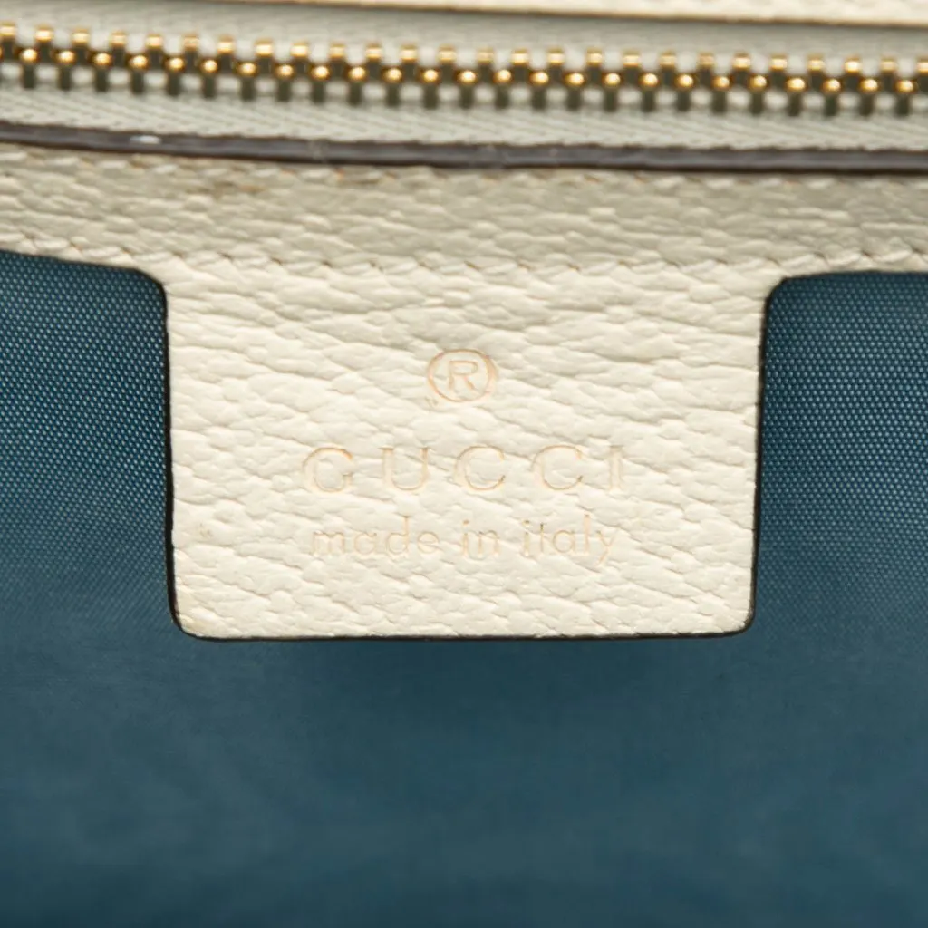 Gucci Small Leather Bee Star Sylvie Satchel White Leather Very good - Box View