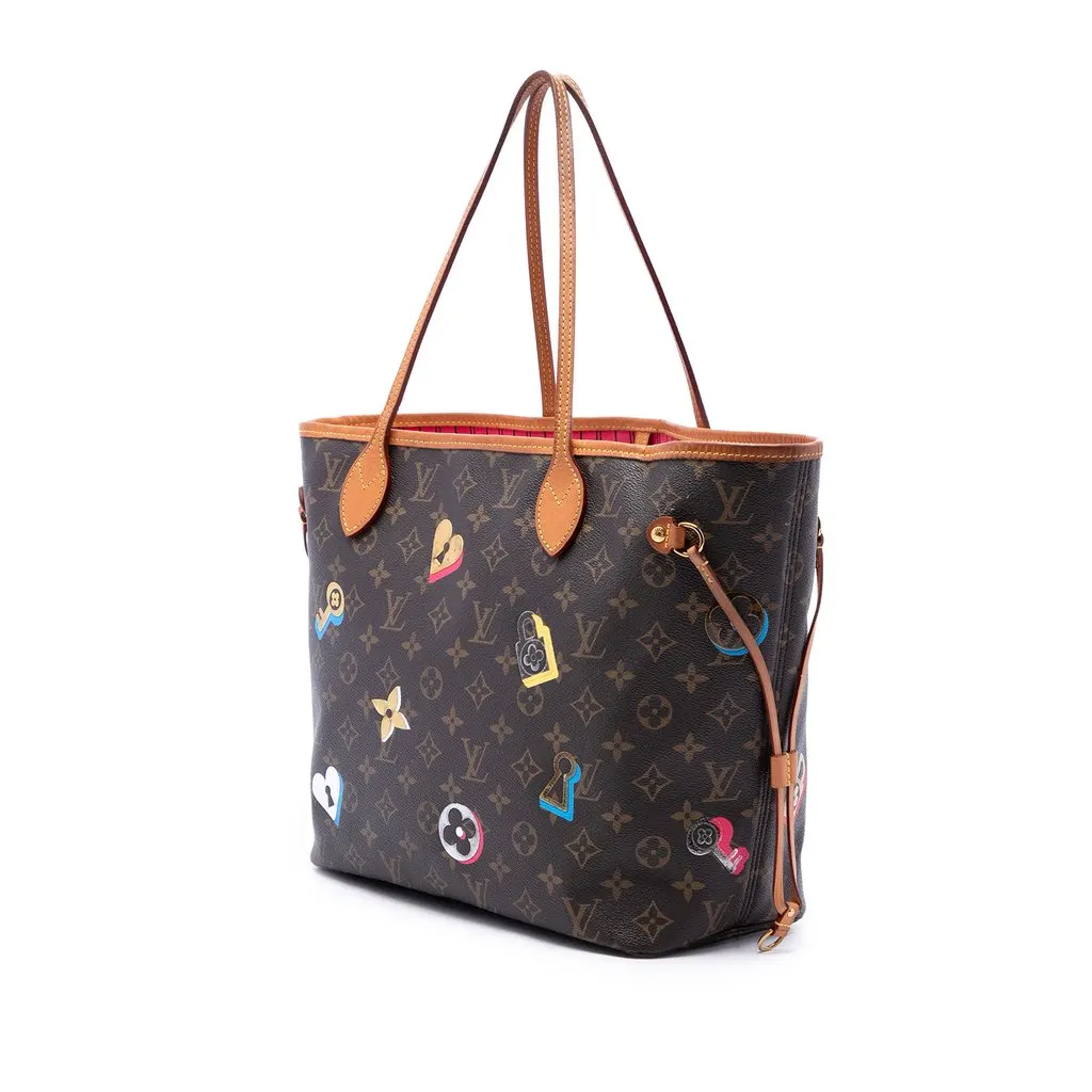 Louis Vuitton Monogram Love Lock Neverfull MM Brown Canvas Very good - Back View