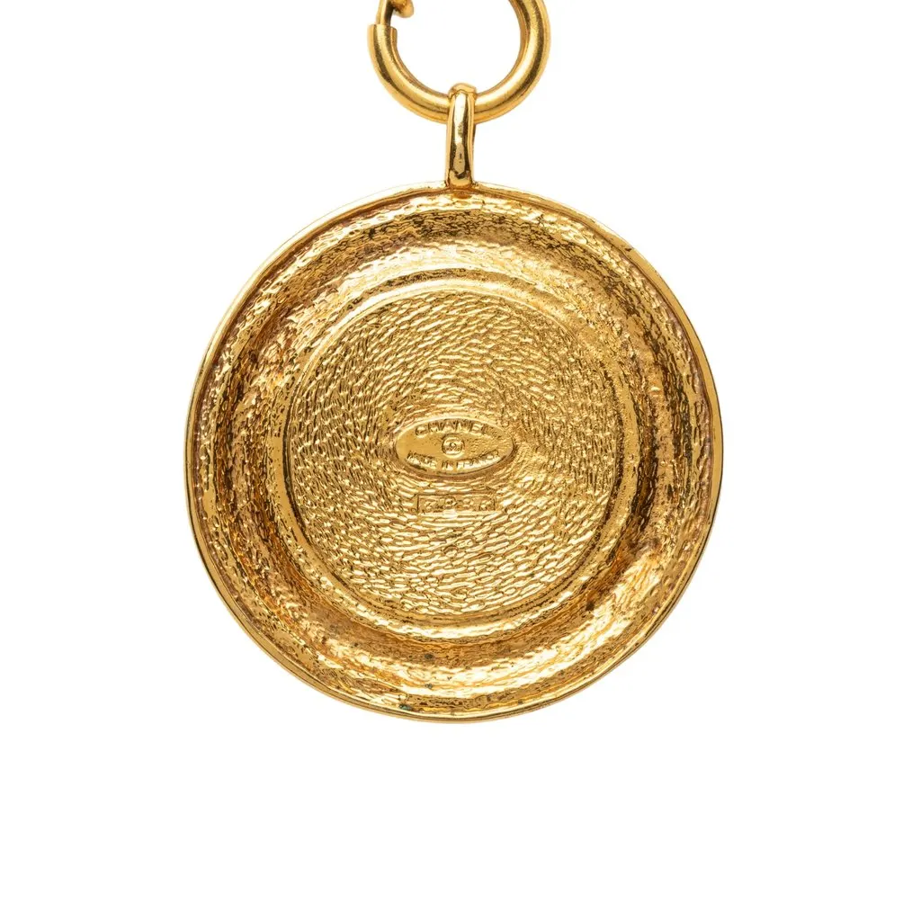 Chanel Gold Plated Rue Cambon Medallion Pendant Necklace Gold Metal Very good - Inside View
