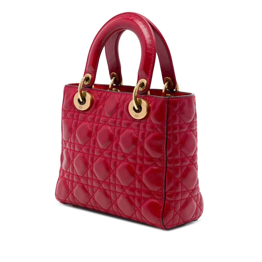 Dior Small Crinkled Patent Cannage My ABCDior Lady Dior Red Leather Very good - Back View