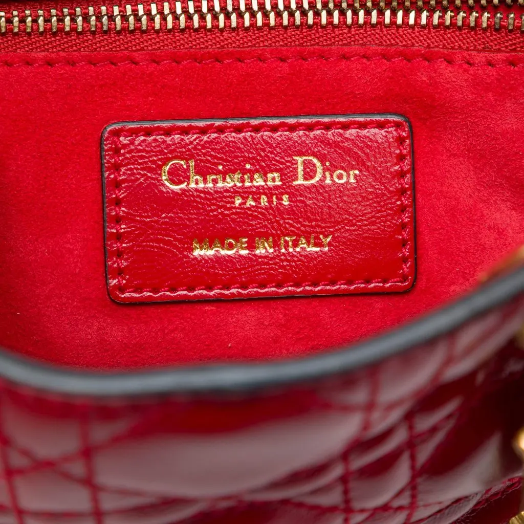 Dior Small Crinkled Patent Cannage My ABCDior Lady Dior Red Leather Very good - Box View