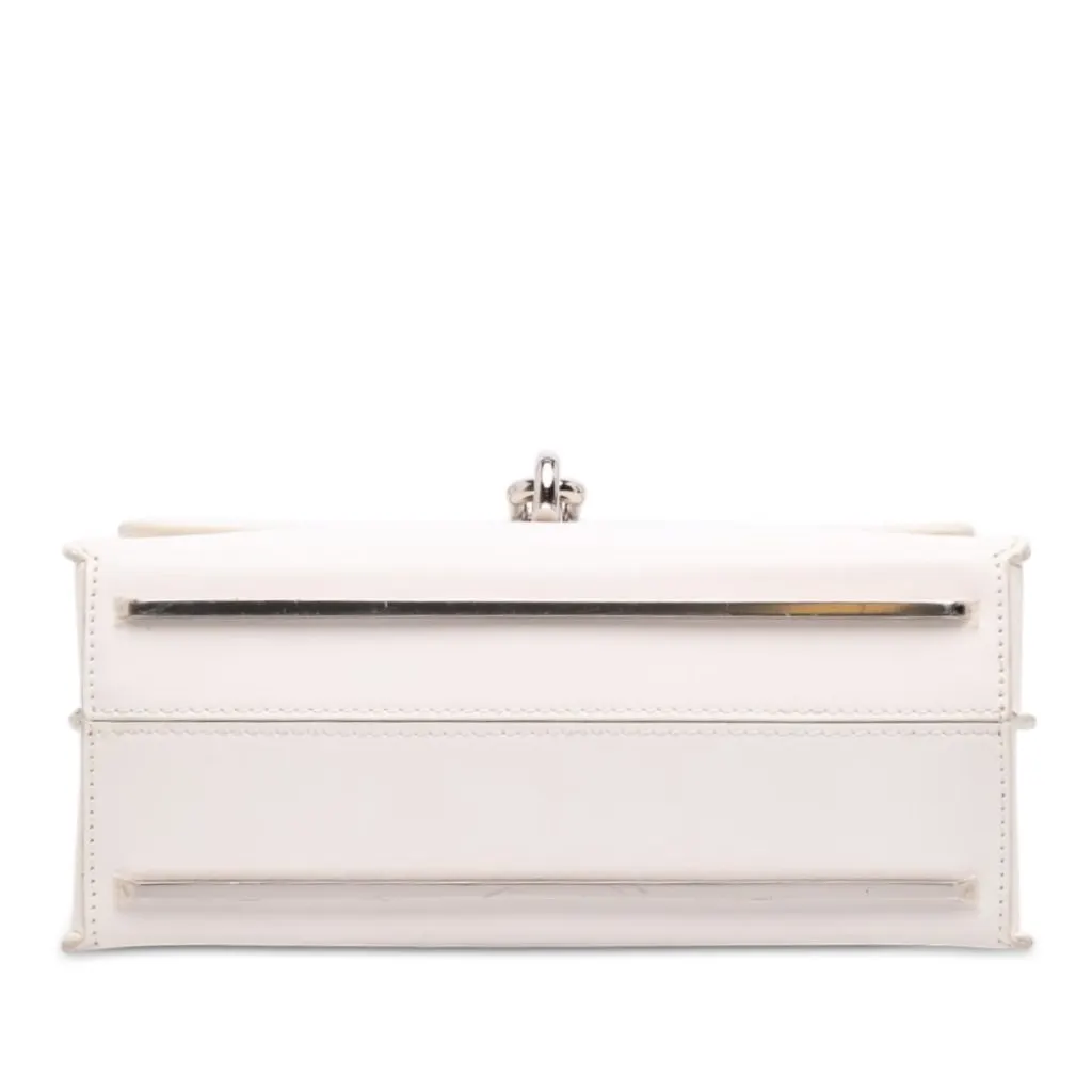 Balenciaga Calfskin Maillon Round Handle Bag M White Leather Very good - Inside View