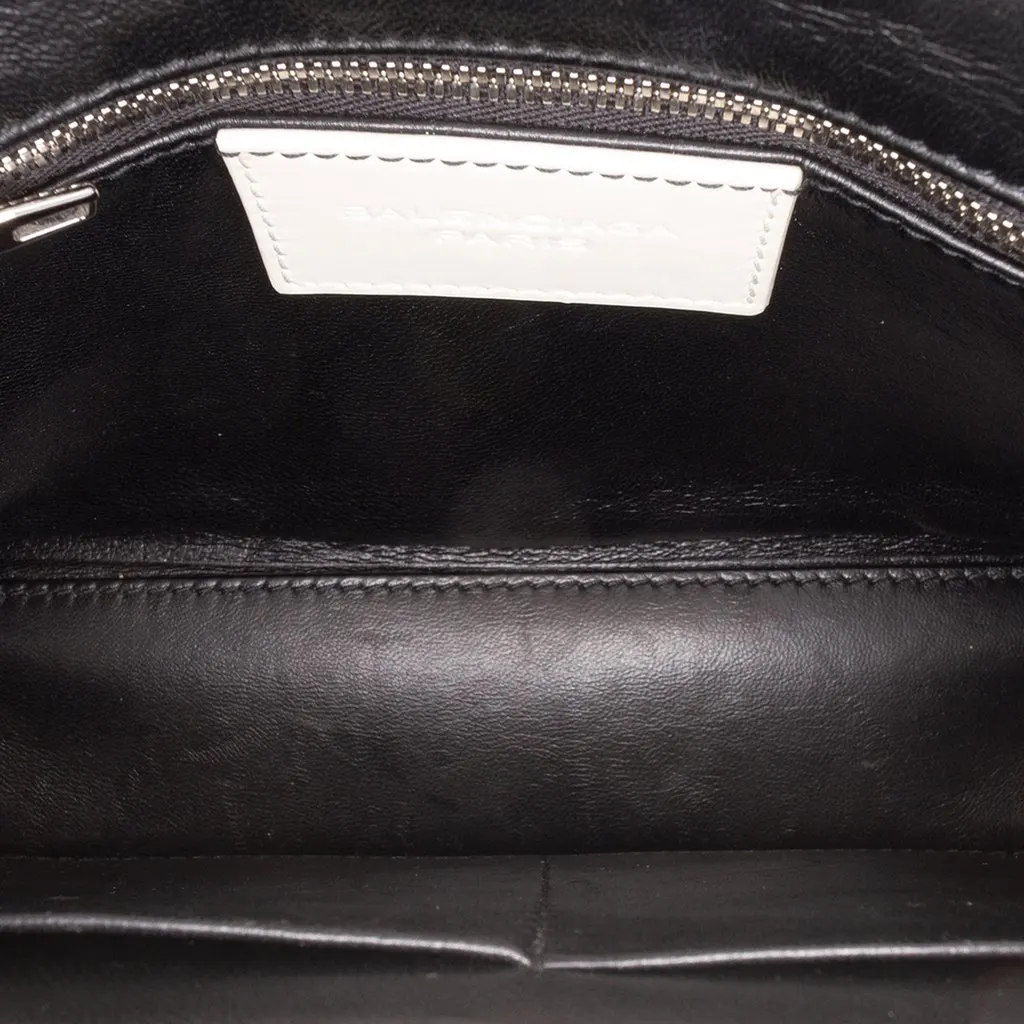 Balenciaga Calfskin Maillon Round Handle Bag M White Leather Very good - Box View