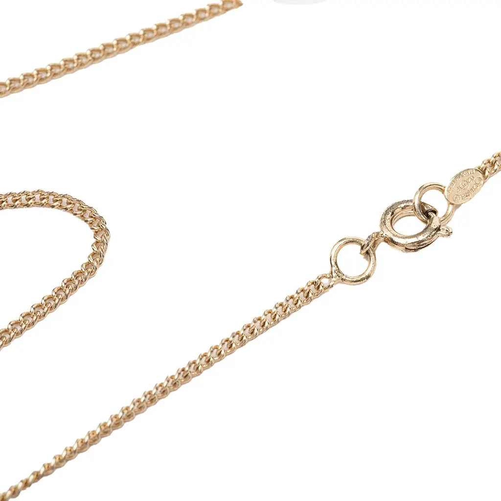Chanel CC Gold Plated Strass Heart Lock And Key Pendant Necklace Gold Metal Very good - Box View