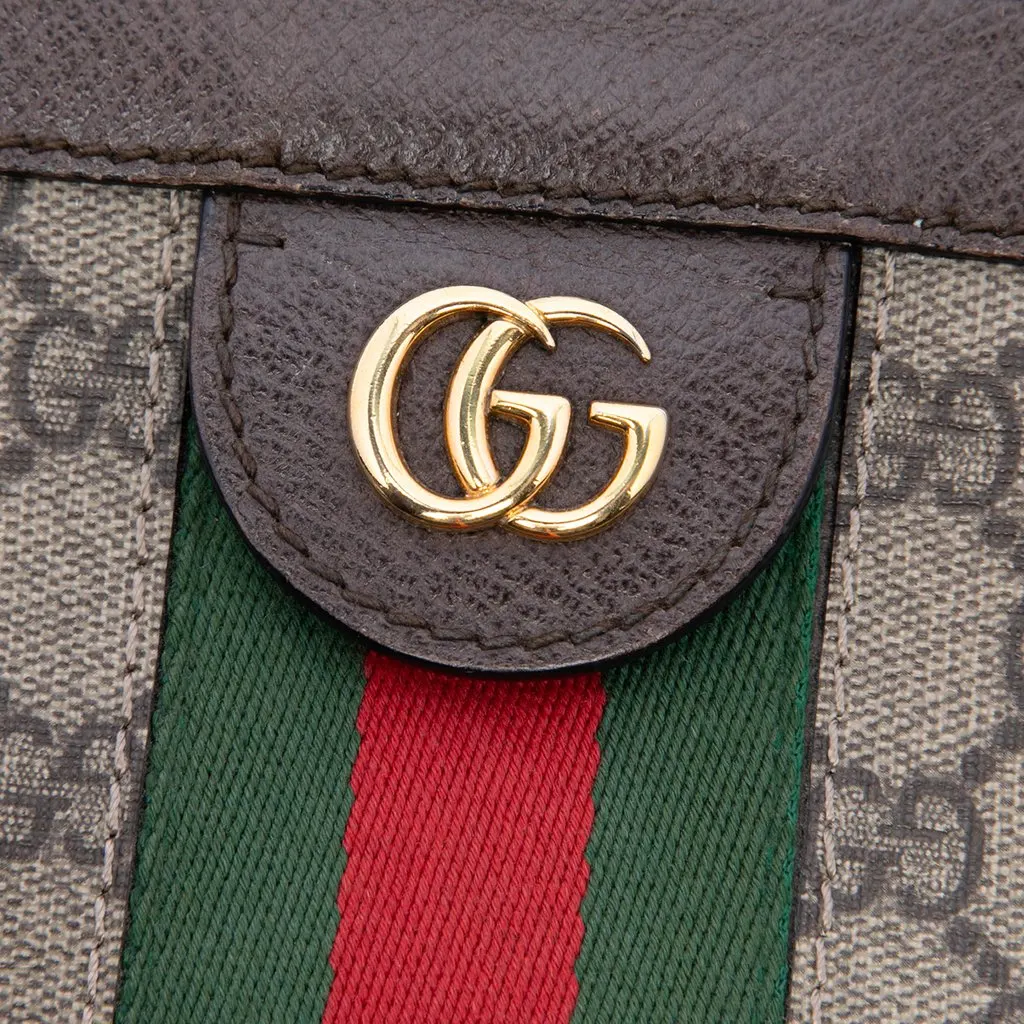 Gucci Small GG Supreme Web Ophidia Chain Crossbody Beige Canvas Very good - Box View