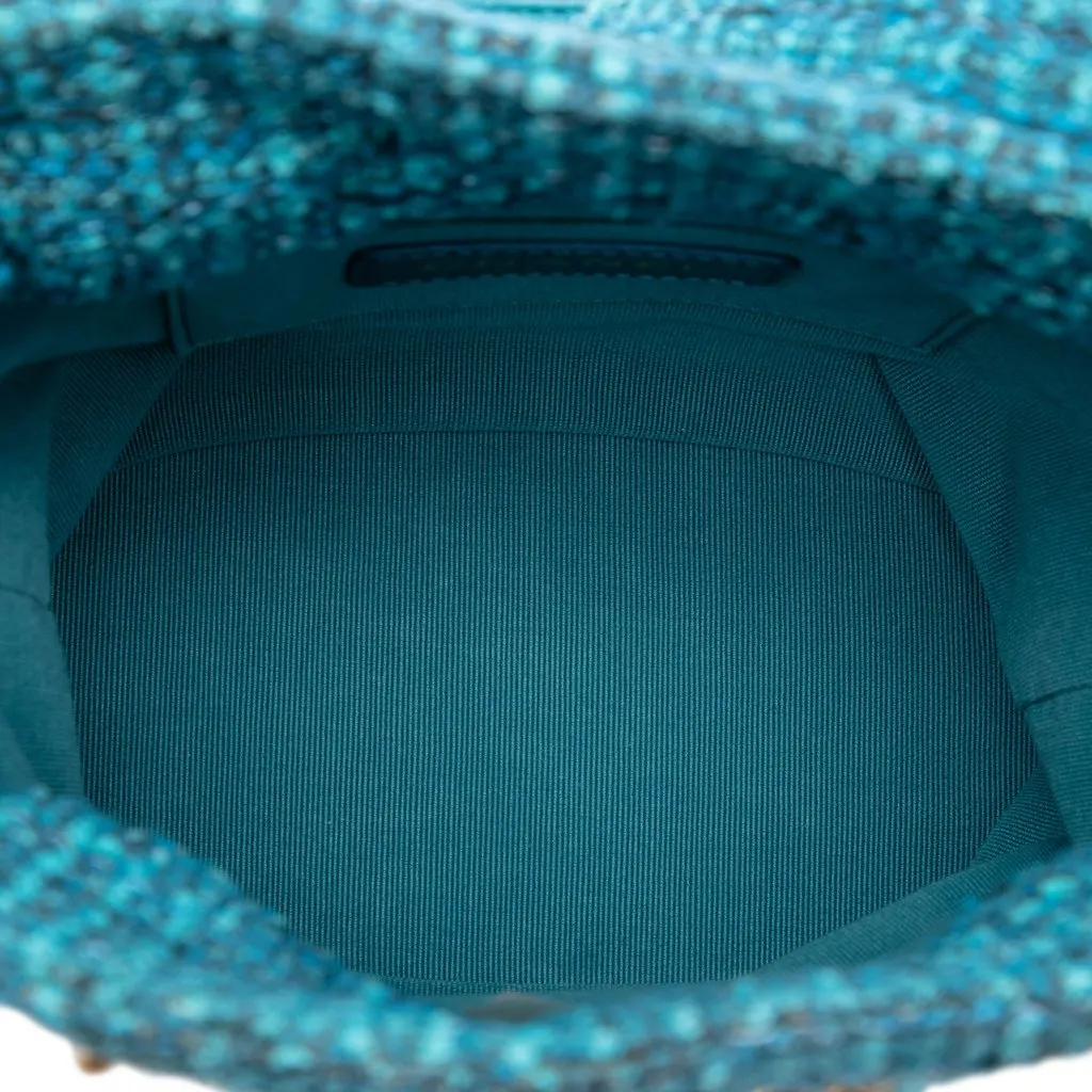 Chanel Tweed Pending CC Top Handle Bucket Bag Blue Very good - Model View