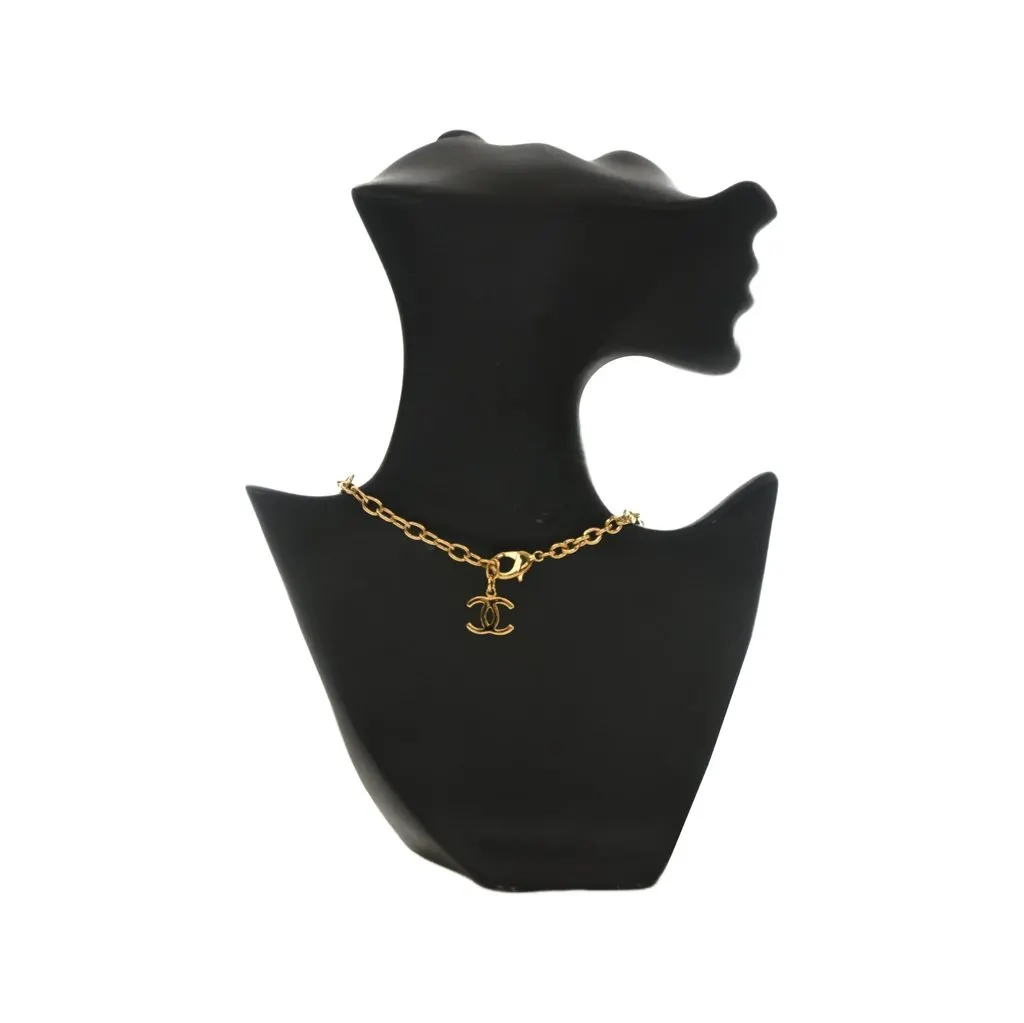Chanel Gold Plated Enamel Coco Heart Star Pendant Necklace Gold Metal Very good - Back View