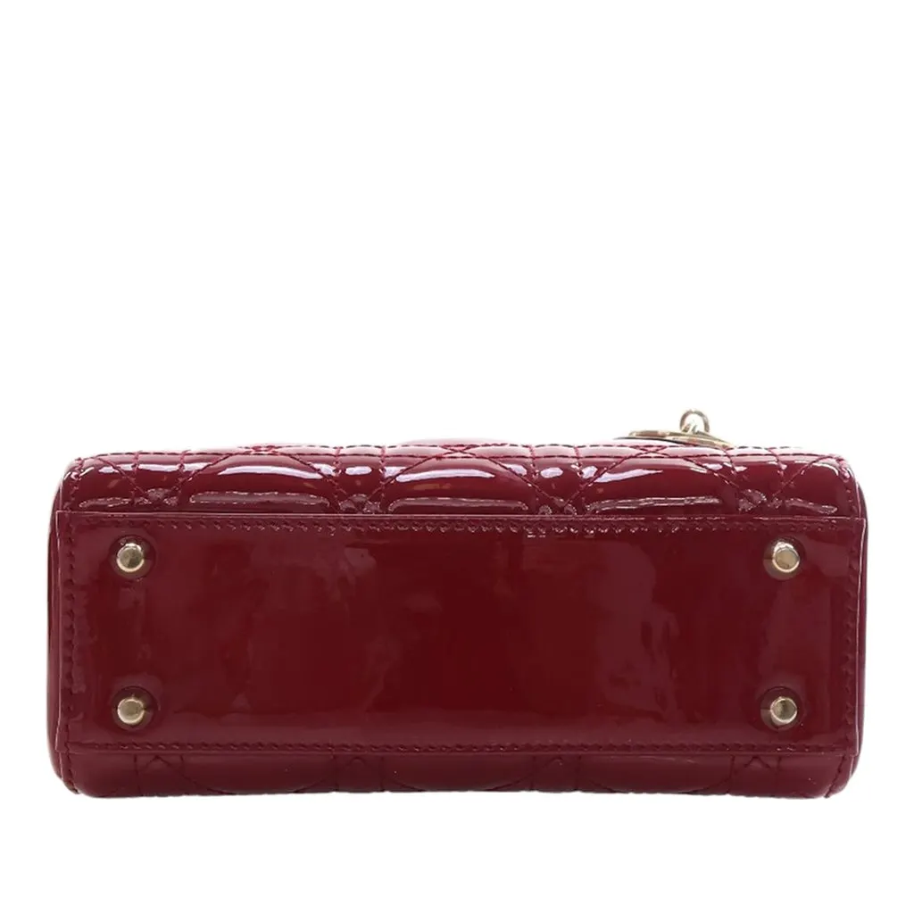 Dior Mini Patent Cannage Lady Dior Red Leather Very good - Box View