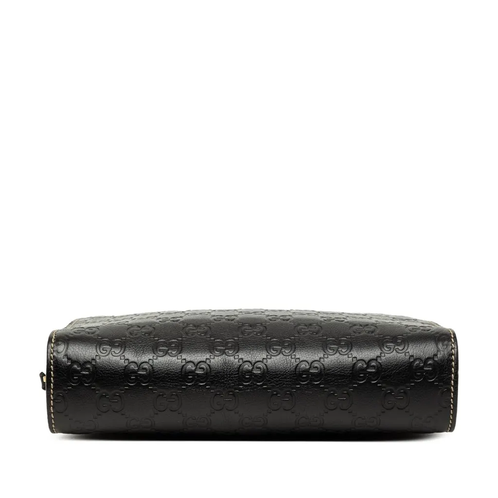 Gucci Guccissima Clutch Black Leather Very good - Inside View