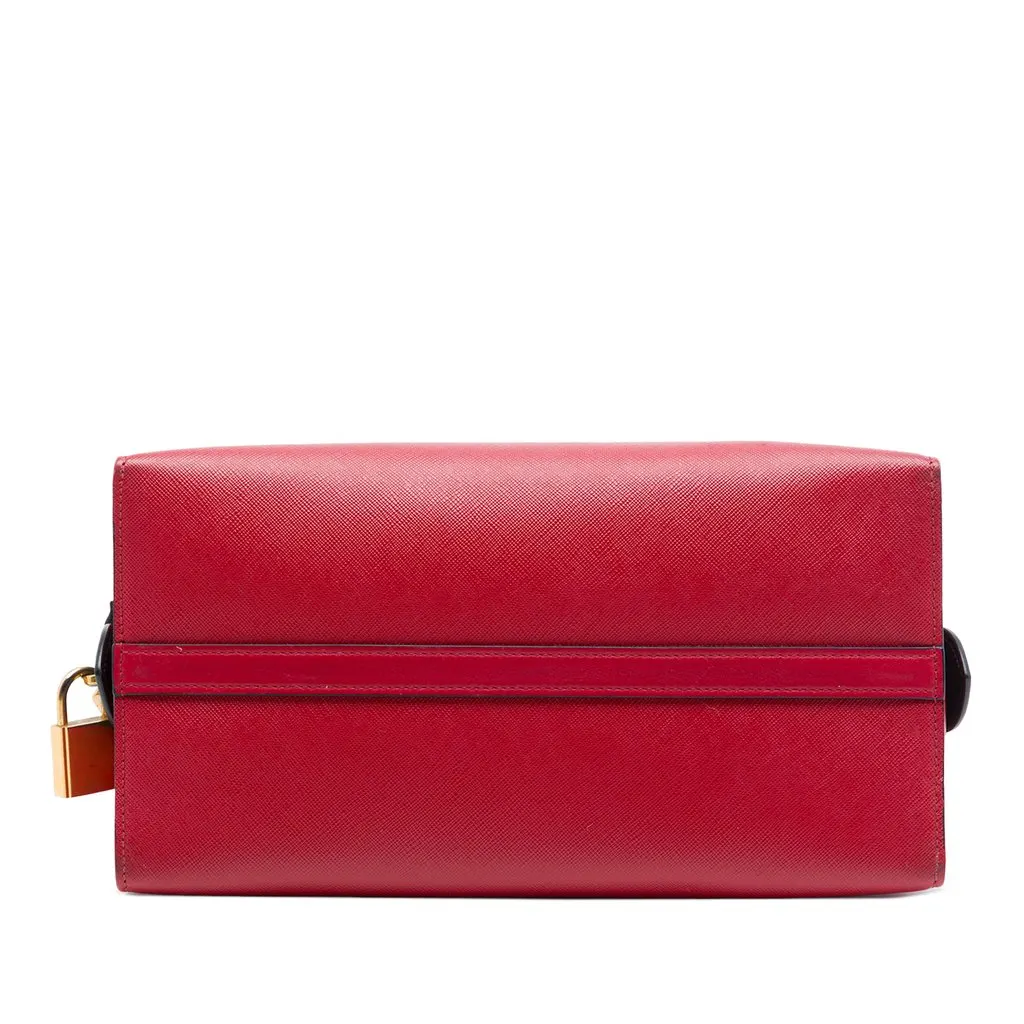 Prada Saffiano And City Calf Esplanade Satchel Red Leather Very good - Inside View