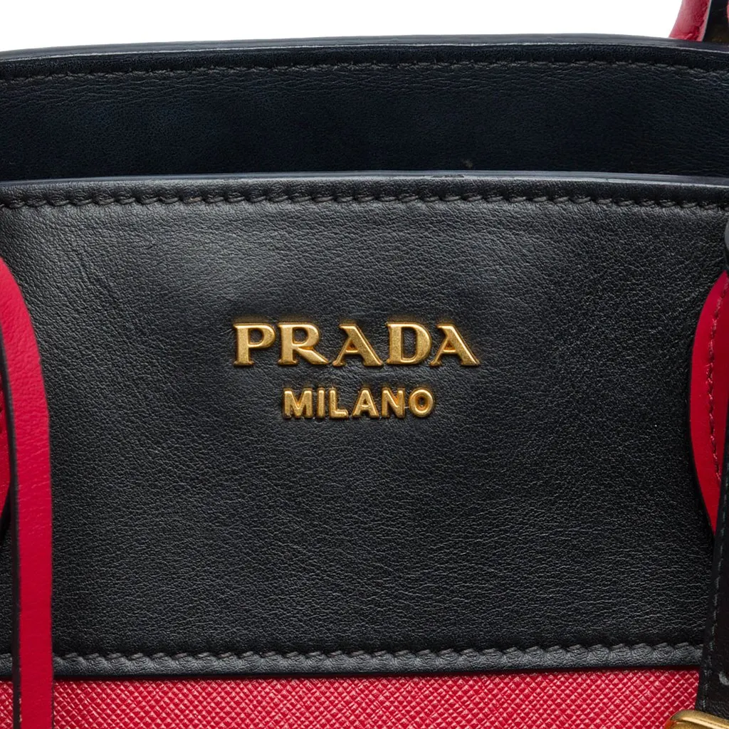 Prada Saffiano And City Calf Esplanade Satchel Red Leather Very good - Box View