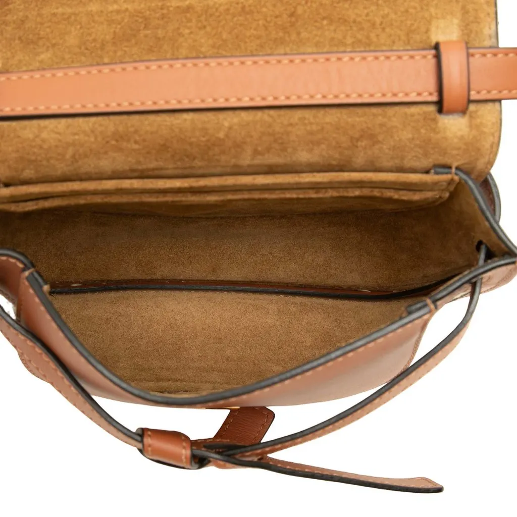 Loewe Mini Bicolor Anagram Canvas and Smooth Calfskin Gate Crossbody Beige Canvas Very good - Model View