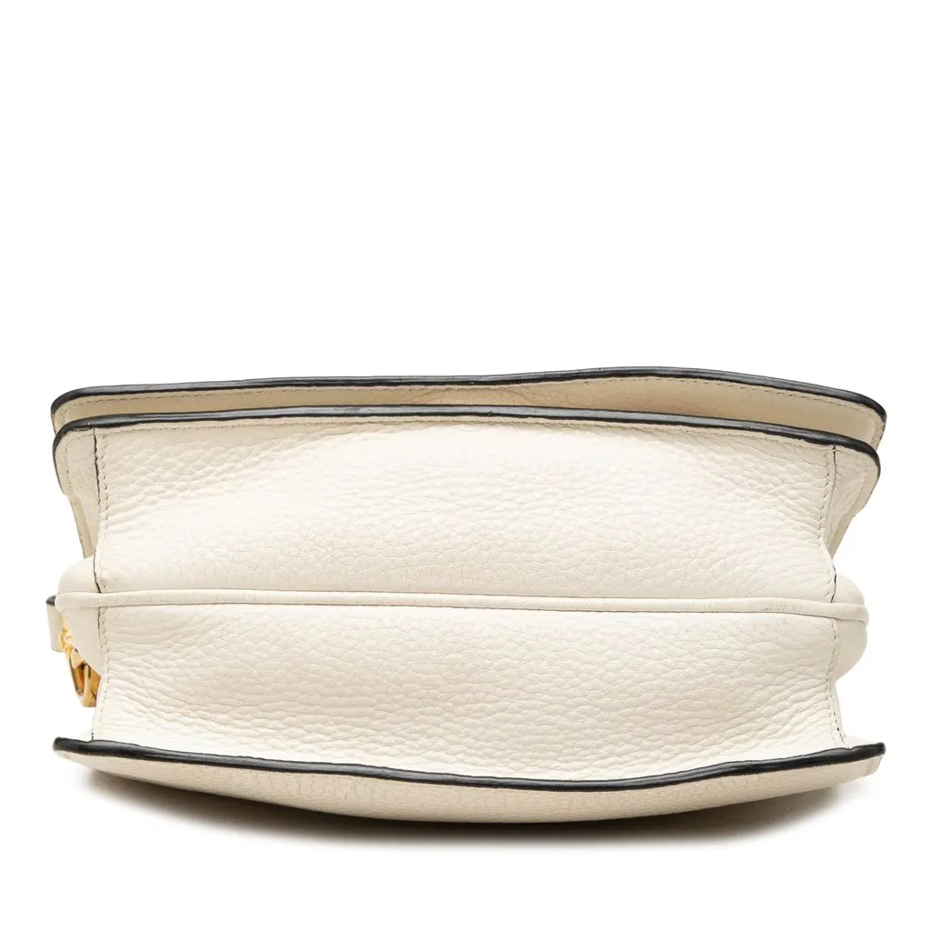 Prada Vitello Daino Flap Crossbody White Leather Good - Inside View